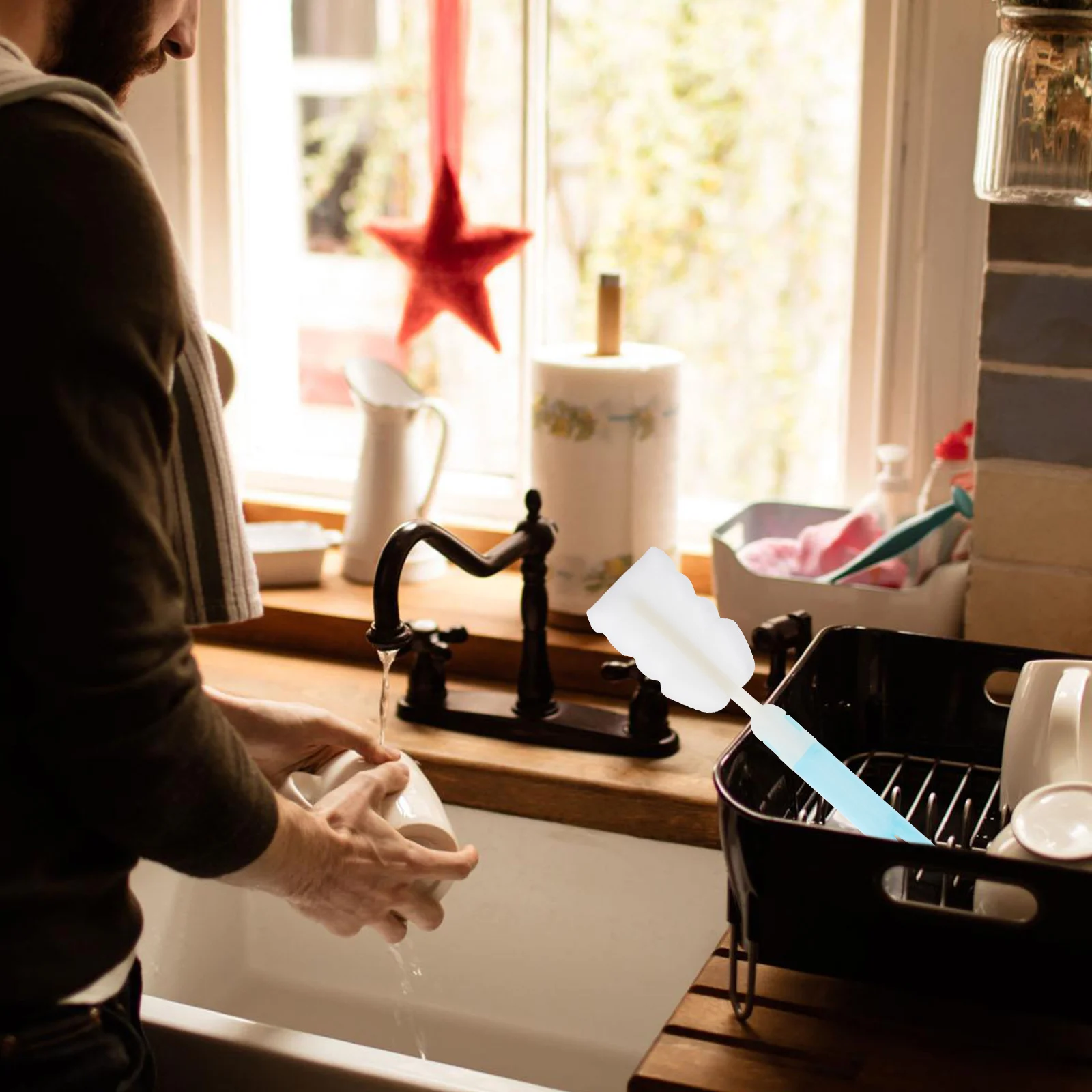 2Pcs Sponge Baby Bottle Cleaning Brush Gentle Nipple Scrubber Easy Operate Blue Sponge Baby Bottle Cleaning Brush
2Pcs Sponge Baby Bottle Cleaning Brush Gentle Nipple Scrubber Easy Operate Blue Sponge Baby Bottle Cleaning Brush