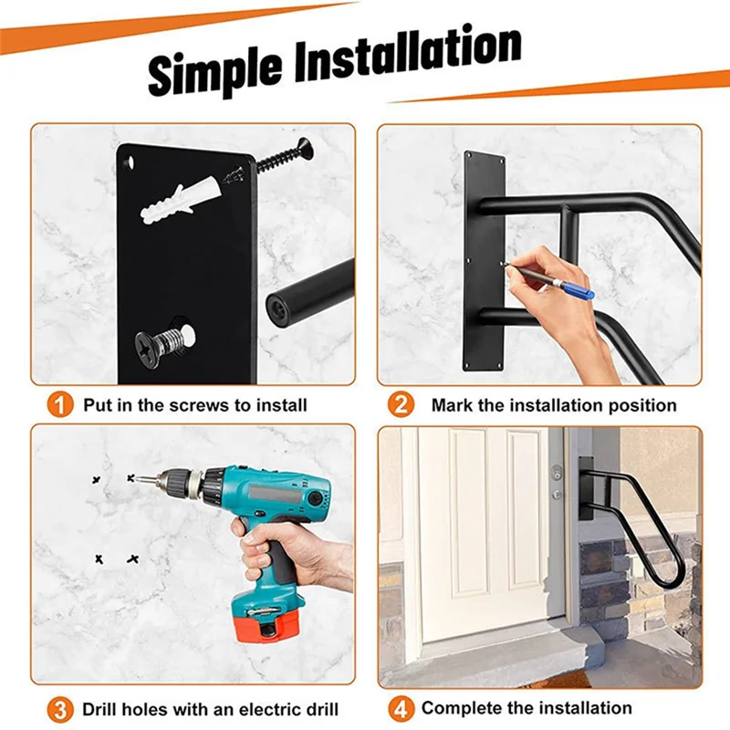 H5-1 PCS безопасные поручни для лестниц из труб, черные для настенного крепления лестницы в помещении и на открытом воздухе
H5-1 PCS безопасные поручни для лестниц из труб, черные для настенного крепления лестницы в помещении и на открытом воздухе