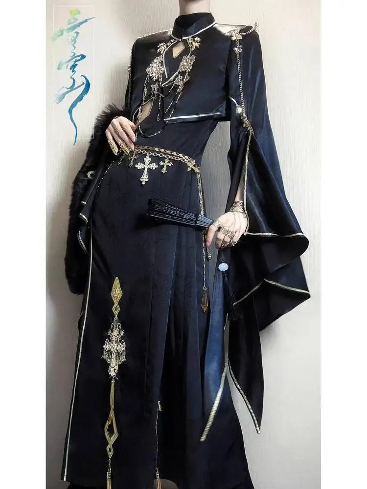 Новый китайский стиль фиеста карнавал Хэллоуин Cos косплей Oc черное золото Cheongsam топы меховая шаль черный
Новый китайский стиль фиеста карнавал Хэллоуин Cos косплей Oc черное золото Cheongsam топы меховая шаль черный