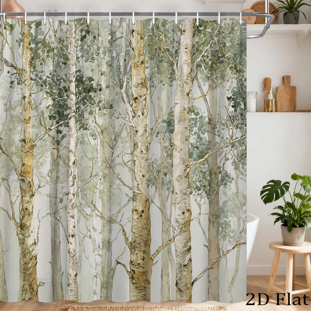 Waterproof Forest Shower Curtain Woodland Birch Tree Watercolor Botanical Nature Bathroom Decor Panel 180x180cm
Waterproof Forest Shower Curtain Woodland Birch Tree Watercolor Botanical Nature Bathroom Decor Panel 180x180cm