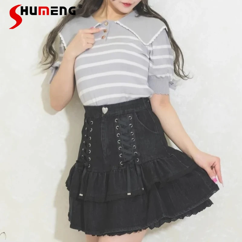 Japanese Rojita Style SC Sweet Solid Color Lace-up Bow Mini Skirt Heart Buckle Ruffled High Waist Short Skirts Vintage Clothes
Japanese Rojita Style SC Sweet Solid Color Lace-up Bow Mini Skirt Heart Buckle Ruffled High Waist Short Skirts Vintage Clothes