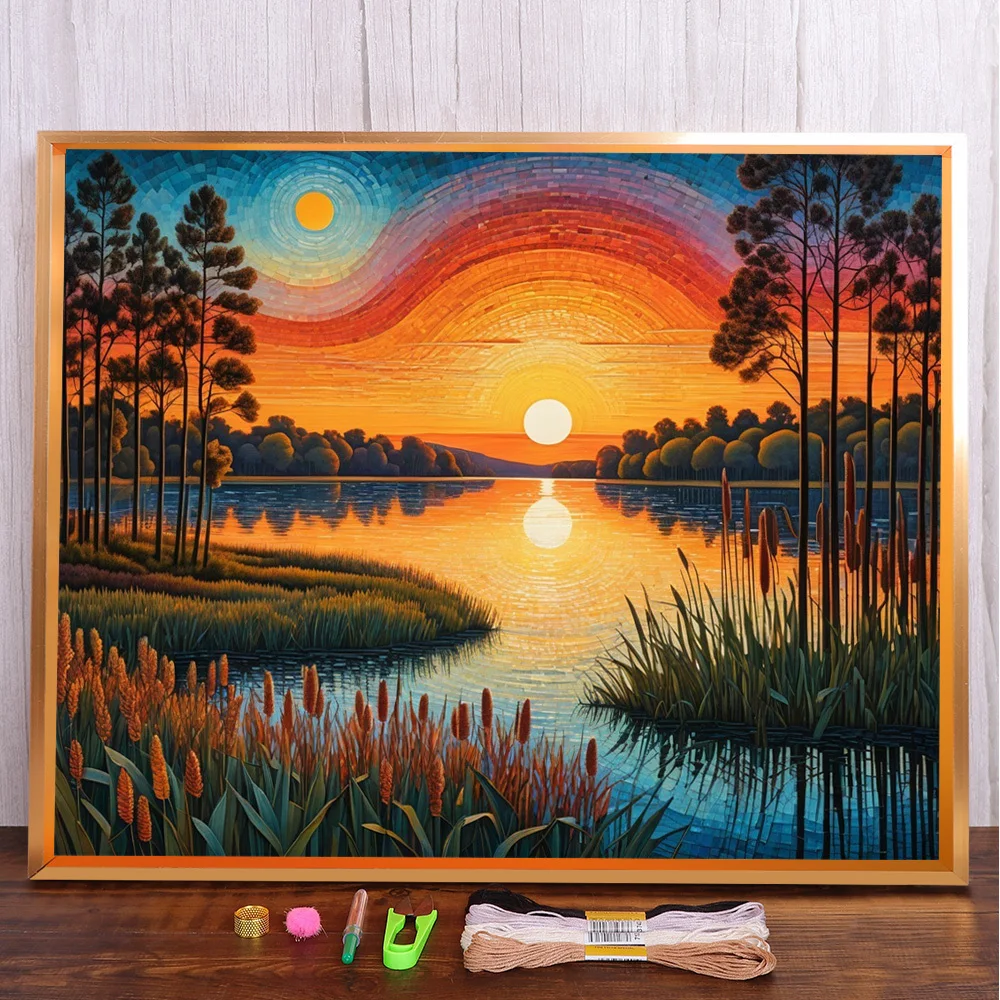 Landscape Sunset Lake Printed Fabric Cross Stitch Set DIY Embroidery Handmade Sewing Needlework Craft Jewelry Stamped For Adults
Landscape Sunset Lake Printed Fabric Cross Stitch Set DIY Embroidery Handmade Sewing Needlework Craft Jewelry Stamped For Adults