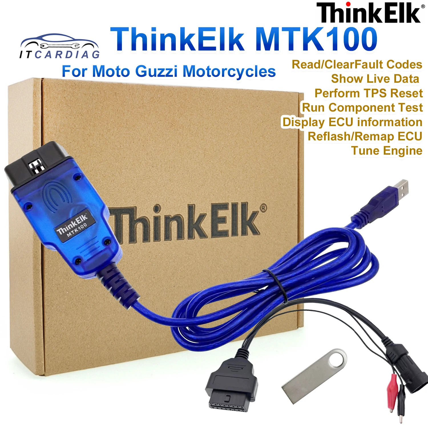 ThinkElk MTK100 для мотоциклов Moto Guzzi, чтение/прозрачные коды неисправностей, TPS, сброс, поддержка ECU Reflash/Remap win7/8/10
ThinkElk MTK100 для мотоциклов Moto Guzzi, чтение/прозрачные коды неисправностей, TPS, сброс, поддержка ECU Reflash/Remap win7/8/10