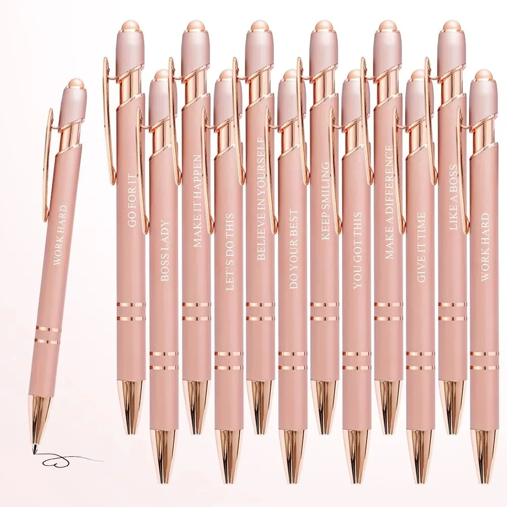 12Pcs Pink Motivational Quotes Ballpoint Pen,Touchscreen Tip,Mental Health Gift, Encouragement Words,School Office Stationery
12Pcs Pink Motivational Quotes Ballpoint Pen,Touchscreen Tip,Mental Health Gift, Encouragement Words,School Office Stationery