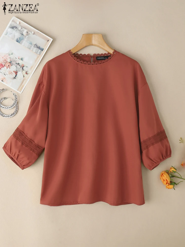 ZANZEA Woman Casual Loose Blusas Mujer Lace Patchwork 2025 Summer 3/4 Sleeve Vintage Tunic Tops O-Neck Day Wear Solid Blouses
ZANZEA Woman Casual Loose Blusas Mujer Lace Patchwork 2025 Summer 3/4 Sleeve Vintage Tunic Tops O-Neck Day Wear Solid Blouses