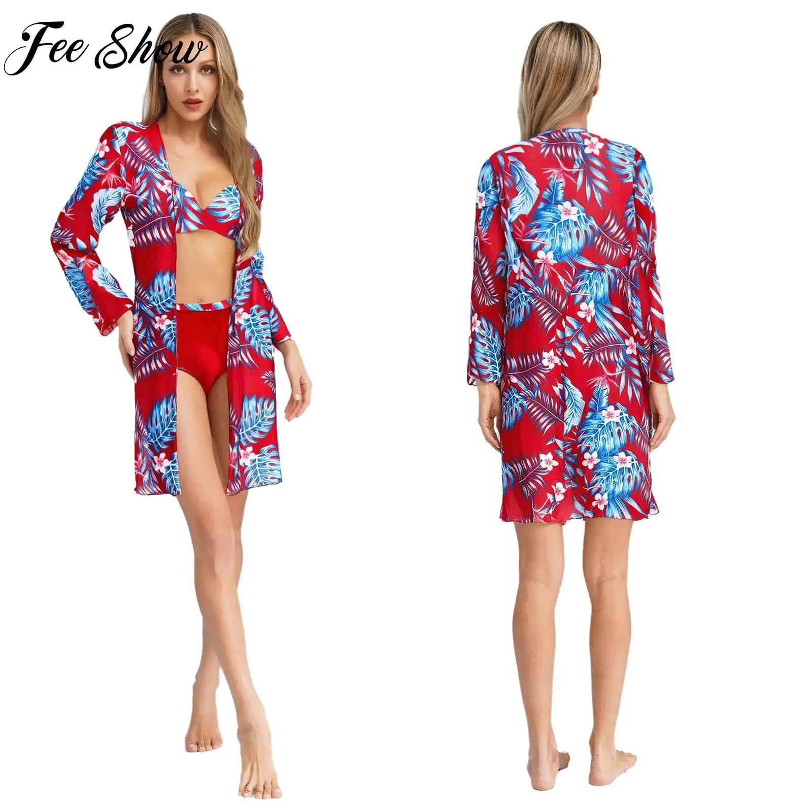 3 Pcs Womens Sexy Bikini Swimsuit Underwired Padded Bikini Set+Chiffon Cover-up Tropical Print Swimwear Beach Bathing Suits
3 Pcs Womens Sexy Bikini Swimsuit Underwired Padded Bikini Set+Chiffon Cover-up Tropical Print Swimwear Beach Bathing Suits