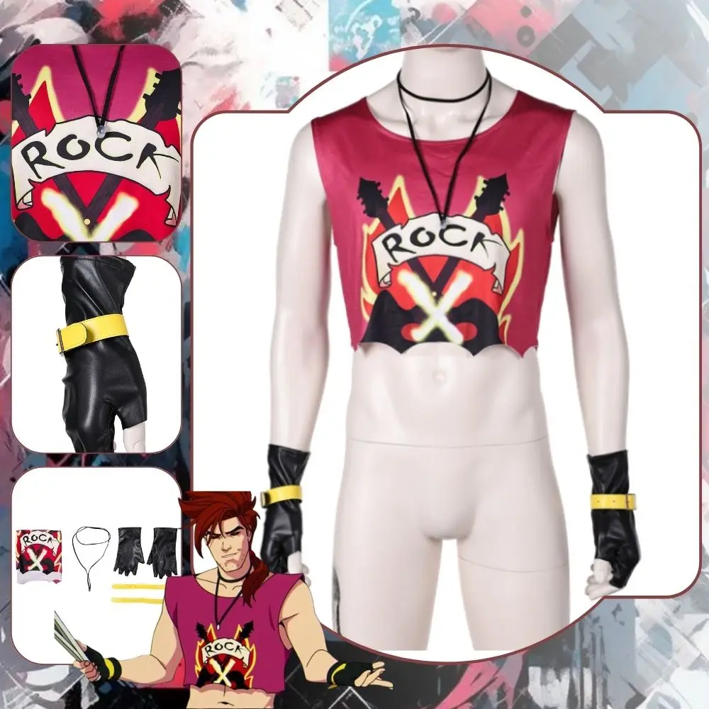 Gambit Cosplay Men Costume Fantasia Vest Necklace Gloves Movie X 97 Super Villain Disguise Roleplay Halloween Carnival Suit
Gambit Cosplay Men Costume Fantasia Vest Necklace Gloves Movie X 97 Super Villain Disguise Roleplay Halloween Carnival Suit