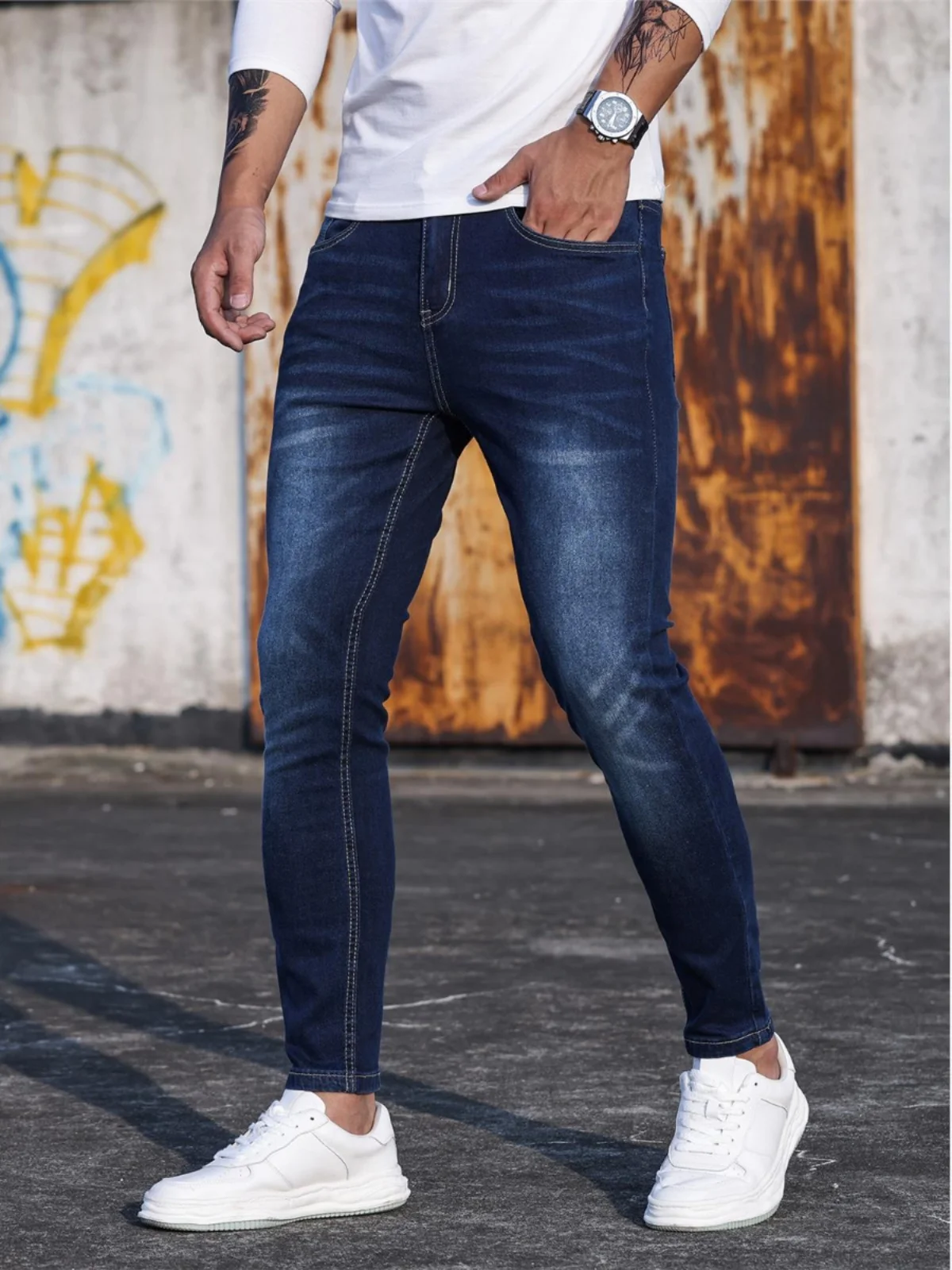 Men's Street Style Stretch Jeans High Elastic Straight Leg Long Trousers Fashionable Casual Denim Pants for Youth All Seasons
Men's Street Style Stretch Jeans High Elastic Straight Leg Long Trousers Fashionable Casual Denim Pants for Youth All Seasons
