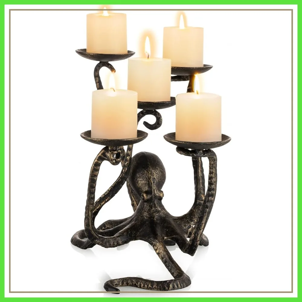 Gothic Octopus Candle Holder for Pillars, Tealight Fireplace Candelabra 5 Candles, Cast Iron Vintage Seaside Decor for Halloween Dining Table Bathroom
Gothic Octopus Candle Holder for Pillars, Tealight Fireplace Candelabra 5 Candles, Cast Iron Vintage Seaside Decor for Halloween Dining Table Bathroom