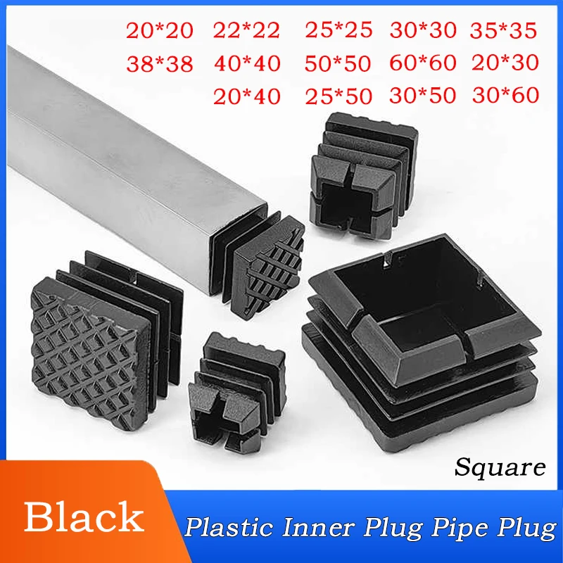 20~60mm Black Plastic Square Pipe Plug Black Rectangular Pipe Tube Cap Insert PlugsTable Chair Furniture Foot Cover
20~60mm Black Plastic Square Pipe Plug Black Rectangular Pipe Tube Cap Insert PlugsTable Chair Furniture Foot Cover