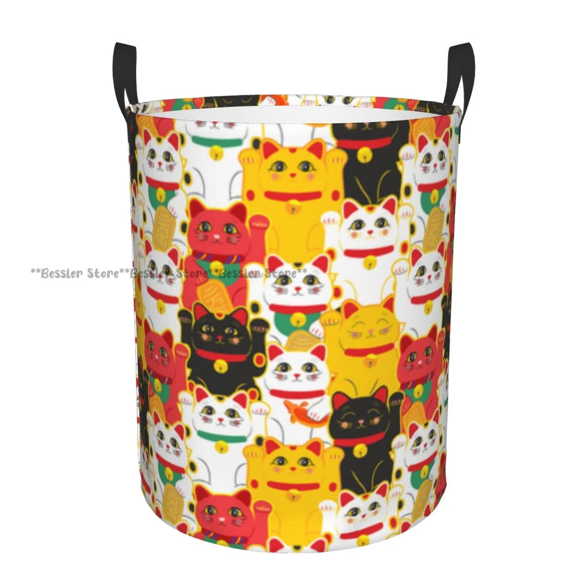 Laundry Basket Maneki Neko Cat Pattern Lucky Cats Round Storage Bin Collapsible Hamper Clothes Bucket Organizer
Laundry Basket Maneki Neko Cat Pattern Lucky Cats Round Storage Bin Collapsible Hamper Clothes Bucket Organizer