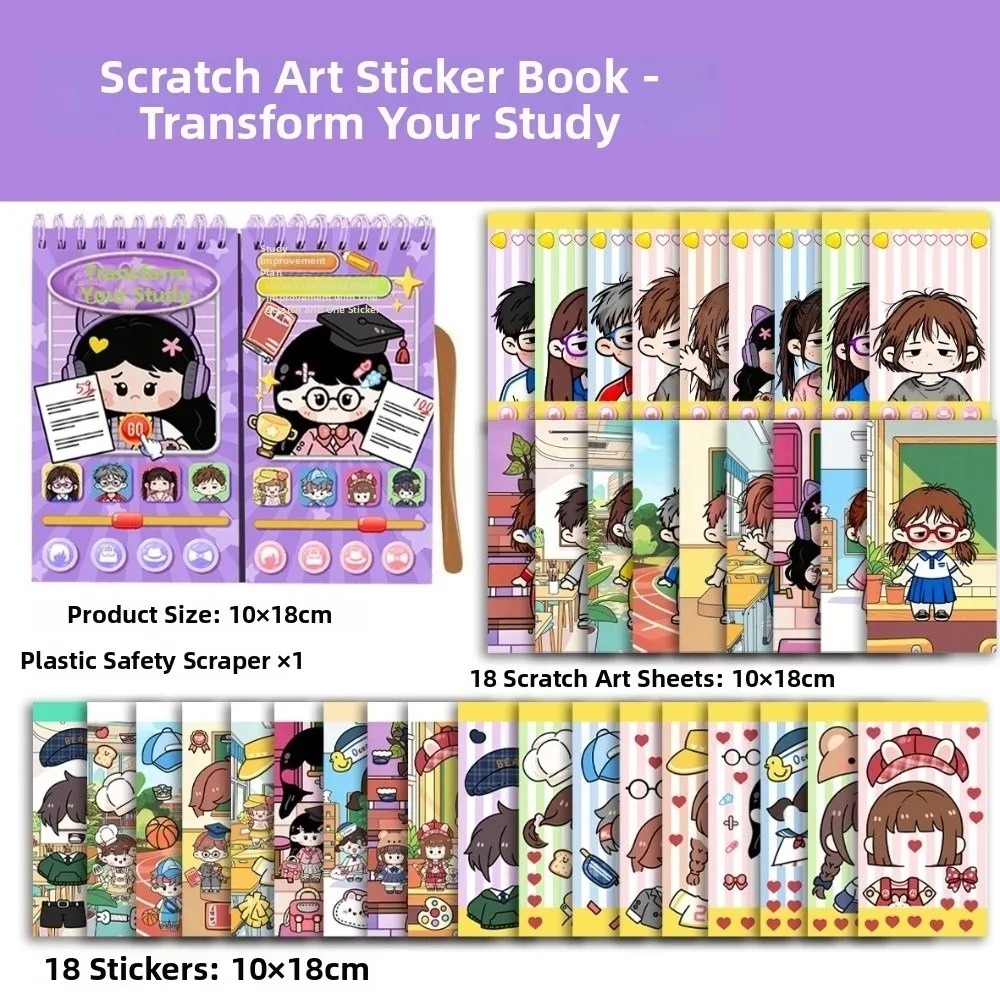 with Scraper Character Dress-Up Sticker Book Puzzle Game Renovation Family Members Handmade DIY Sticker Book
with Scraper Character Dress-Up Sticker Book Puzzle Game Renovation Family Members Handmade DIY Sticker Book