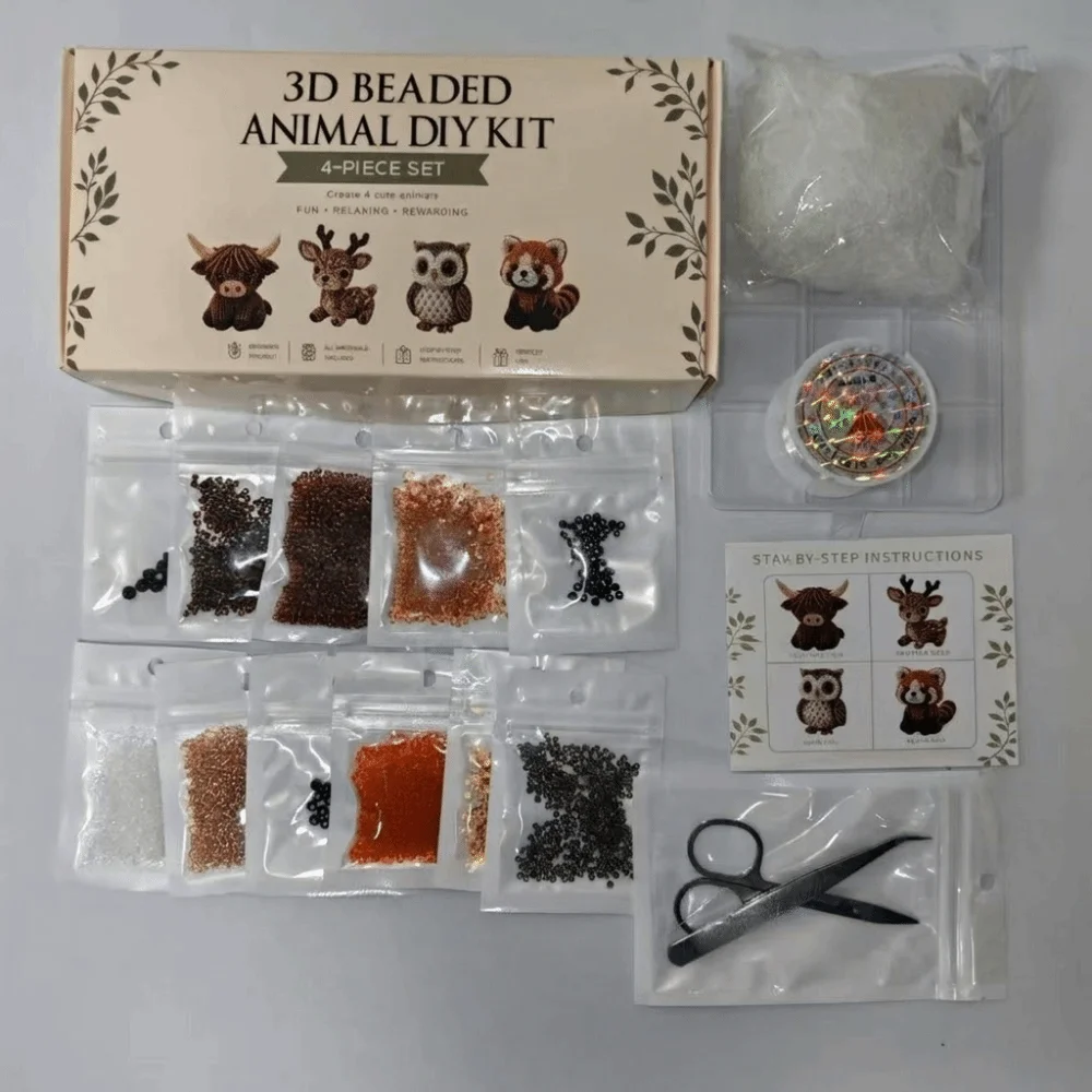 Handmade DIY Animal Bead Embroidery Kit Tiny Mini Beadwork Art Craft Set Colorful Educational Animal Crafting Set
Handmade DIY Animal Bead Embroidery Kit Tiny Mini Beadwork Art Craft Set Colorful Educational Animal Crafting Set