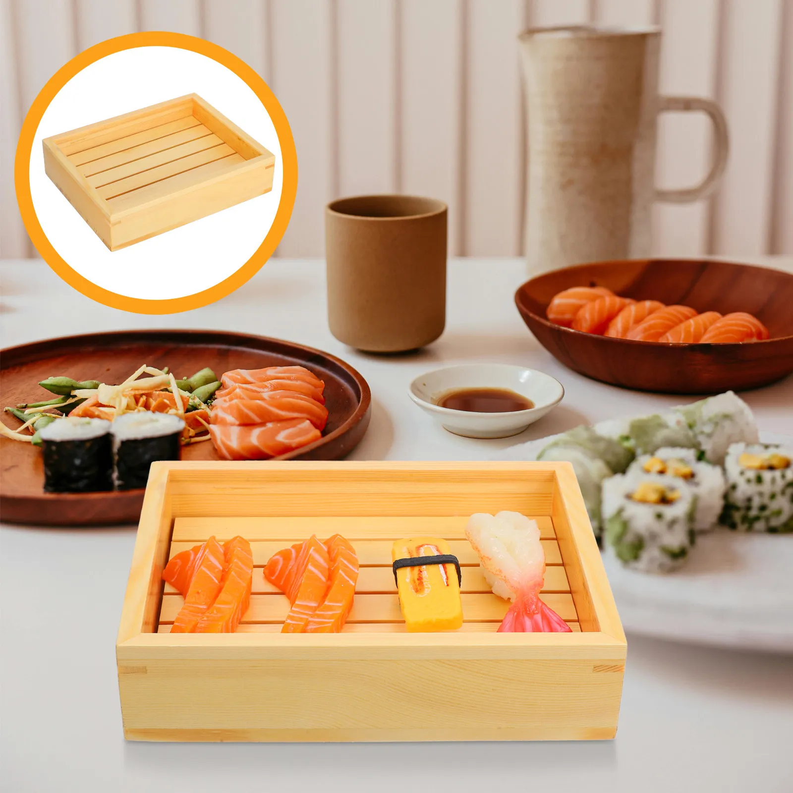 Wooden Sushi Serving Tray Natural Wood Grain Sashimi Plate Japanese Style Decorative Food Display Dish Multi-Functional Dessert
Wooden Sushi Serving Tray Natural Wood Grain Sashimi Plate Japanese Style Decorative Food Display Dish Multi-Functional Dessert