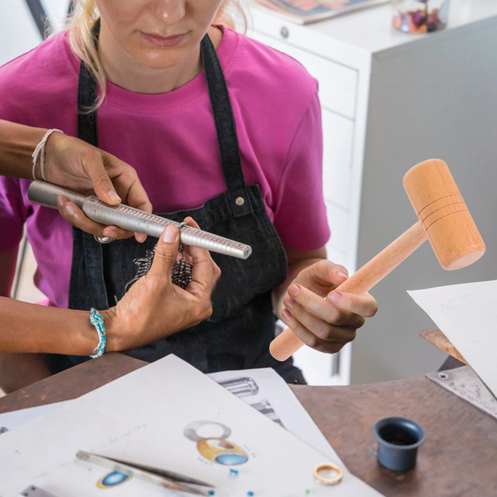 Ring Sizer Rubber Hammer Shaper Repair Kit Stretch Earring Sizing Tool Wooden Adjuster for Jewelry Ring Tool DIY Resizing
Ring Sizer Rubber Hammer Shaper Repair Kit Stretch Earring Sizing Tool Wooden Adjuster for Jewelry Ring Tool DIY Resizing