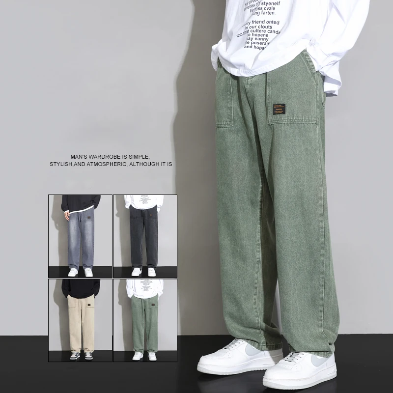 Autumn New Casual Jeans Men Fashion Big Pocket Comfortable Loose Trousers Male Clothing Korean Wide Straight Denim Pants
Autumn New Casual Jeans Men Fashion Big Pocket Comfortable Loose Trousers Male Clothing Korean Wide Straight Denim Pants