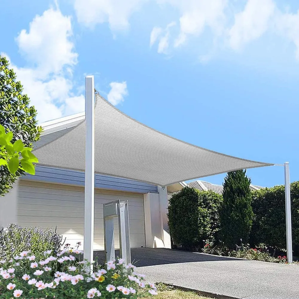 17' x 18' Grey Rectangle Sun Shade Sail Canopy, 95% UV Blockage Awning Shelter Fabric Cloth Screen for Patio Outdoor Backyard -
17' x 18' Grey Rectangle Sun Shade Sail Canopy, 95% UV Blockage Awning Shelter Fabric Cloth Screen for Patio Outdoor Backyard -