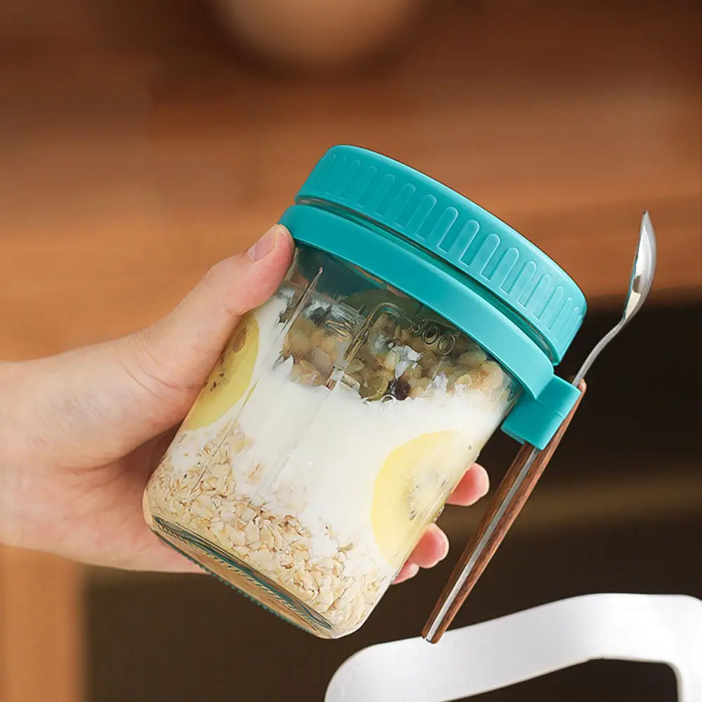 2Sets Portable Wooden Glass Breakfast Cup for Overnight Oats Yogurt Cereal Travel Office School Eco Friendly Leak Proof 350Ml
2Sets Portable Wooden Glass Breakfast Cup for Overnight Oats Yogurt Cereal Travel Office School Eco Friendly Leak Proof 350Ml