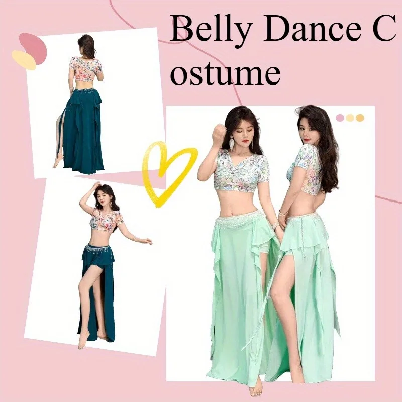 Восточный костюм для выступлений, сетчатая юбка с принтом и подходящий топ, женская тренировочная одежда, комплект из двух предметов с эластичной резинкой на талии
Восточный костюм для выступлений, сетчатая юбка с принтом и подходящий топ, женская тренировочная одежда, комплект из двух предметов с эластичной резинкой на талии