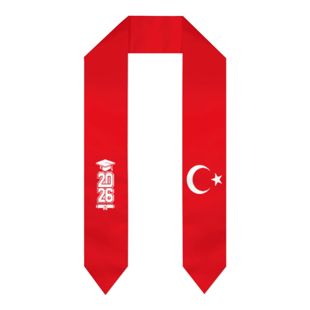 Class of 2026 Turkey Flag Scarf Graduation Sash Stole International Study Abroad Adult Unisex Party Accessory Top Print
Class of 2026 Turkey Flag Scarf Graduation Sash Stole International Study Abroad Adult Unisex Party Accessory Top Print