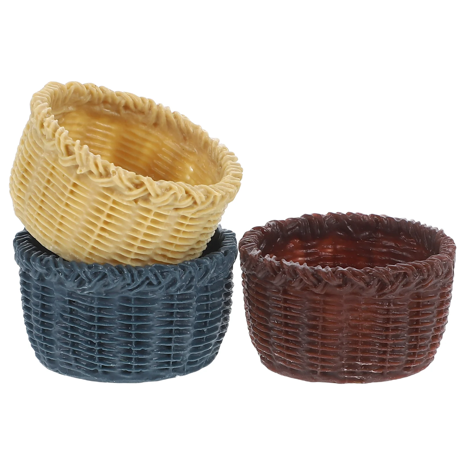 3 Pcs Mini Basket Miniature Model House Accessory Toy Resin Decor Woven Storage Ornament
3 Pcs Mini Basket Miniature Model House Accessory Toy Resin Decor Woven Storage Ornament