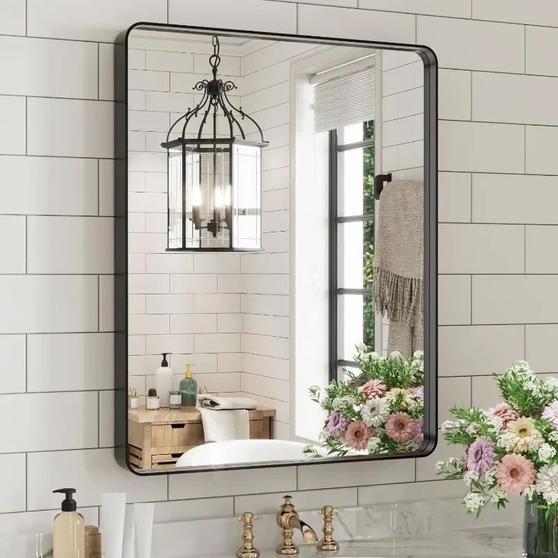 Black Bathroom Mirror for Wall, 24X30 Inch Matte Black Mirror, Rectangular Black Metal Framed Vanity Mirror with Tempered Glass,
Black Bathroom Mirror for Wall, 24X30 Inch Matte Black Mirror, Rectangular Black Metal Framed Vanity Mirror with Tempered Glass,
