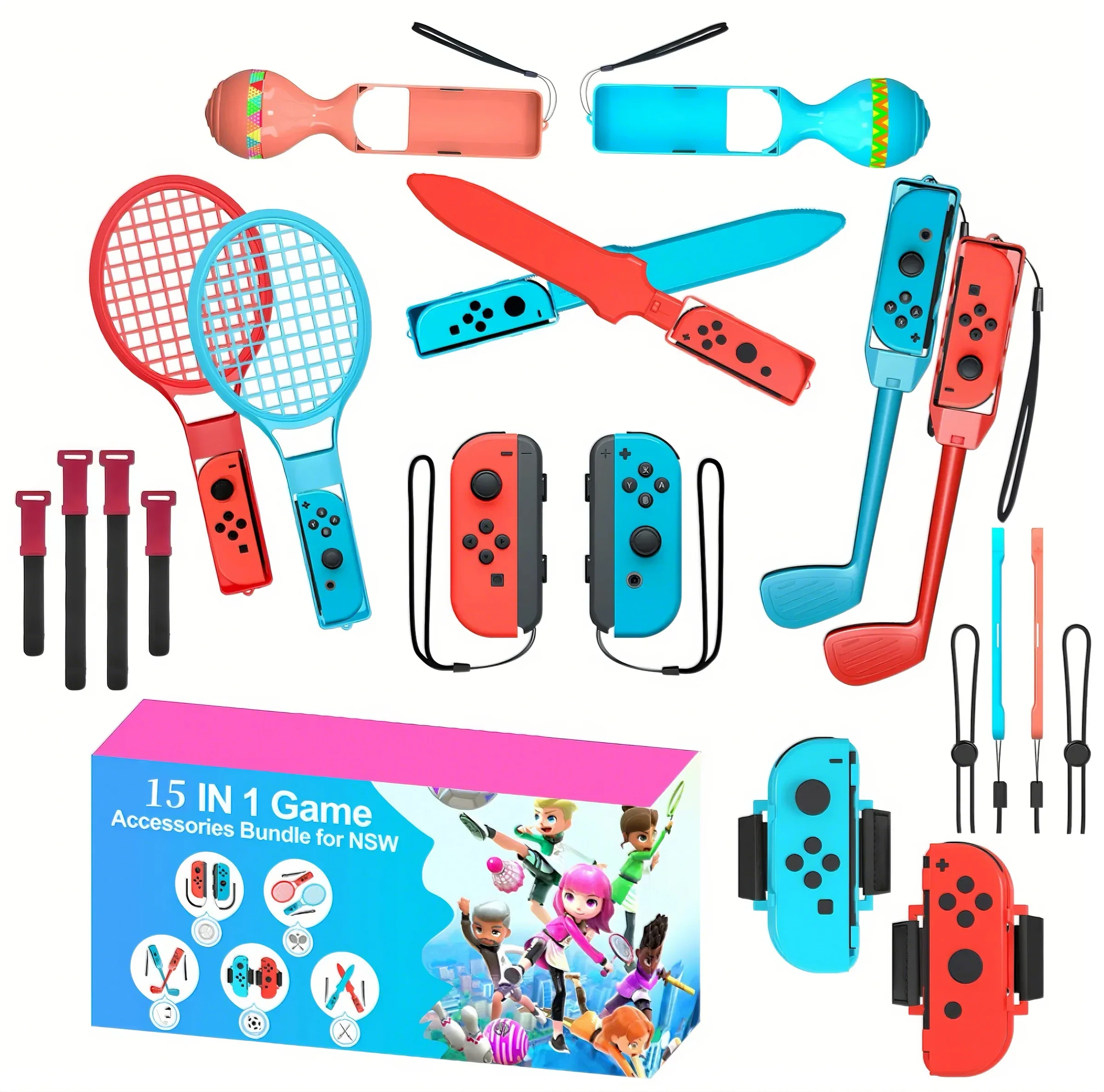 15 in 1 Switch Sports Accessories Bundle - Suitable for Switch 2 Sports Game Series accessory kit, compatible with Switch/OLED
15 in 1 Switch Sports Accessories Bundle - Suitable for Switch 2 Sports Game Series accessory kit, compatible with Switch/OLED