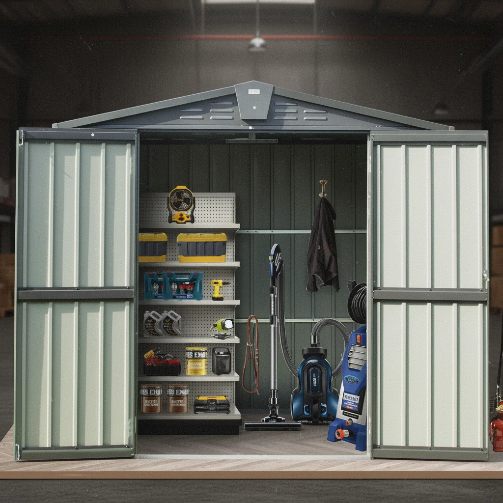 Galvanized Steel Outdoor Storage Shed 6.5x4.2ft Lockable Doors & Air Vents Patio Backyard Garden Lawn Custom
Galvanized Steel Outdoor Storage Shed 6.5x4.2ft Lockable Doors & Air Vents Patio Backyard Garden Lawn Custom