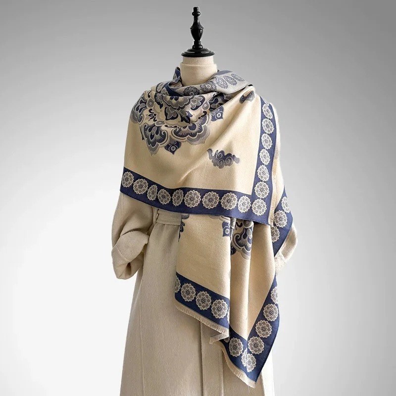 Женский зимний роскошный толстый теплый шарф из пашмины с имитацией кашемира и жаккардовым дизайном в горошек для повседневной носки
Женский зимний роскошный толстый теплый шарф из пашмины с имитацией кашемира и жаккардовым дизайном в горошек для повседневной носки