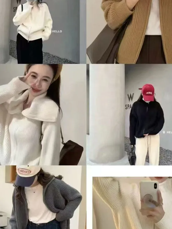 Fashionable Casual Knitted Sweater with Double Zipper Stand Collar Autumn Women's New Style Korean Version Open Cardigan Coat
Fashionable Casual Knitted Sweater with Double Zipper Stand Collar Autumn Women's New Style Korean Version Open Cardigan Coat