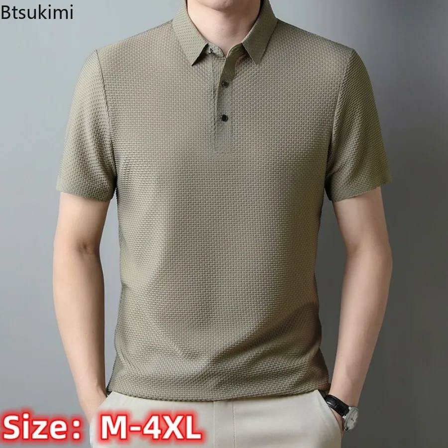 High Quality Men's Jacquard Ice Silk Short-sleeved Polo Shirts Summer Breathable Business Casual Tops Solid Simple T-shirts Male
High Quality Men's Jacquard Ice Silk Short-sleeved Polo Shirts Summer Breathable Business Casual Tops Solid Simple T-shirts Male