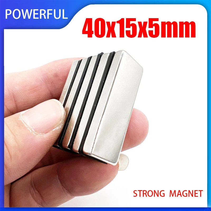 2~20PCS 40x15x5mm Neodymium Magnet 40mm x 15mm x 5mm N35 NdFeB Block Super Powerful Strong Permanent Magnetic imanes
2~20PCS 40x15x5mm Neodymium Magnet 40mm x 15mm x 5mm N35 NdFeB Block Super Powerful Strong Permanent Magnetic imanes