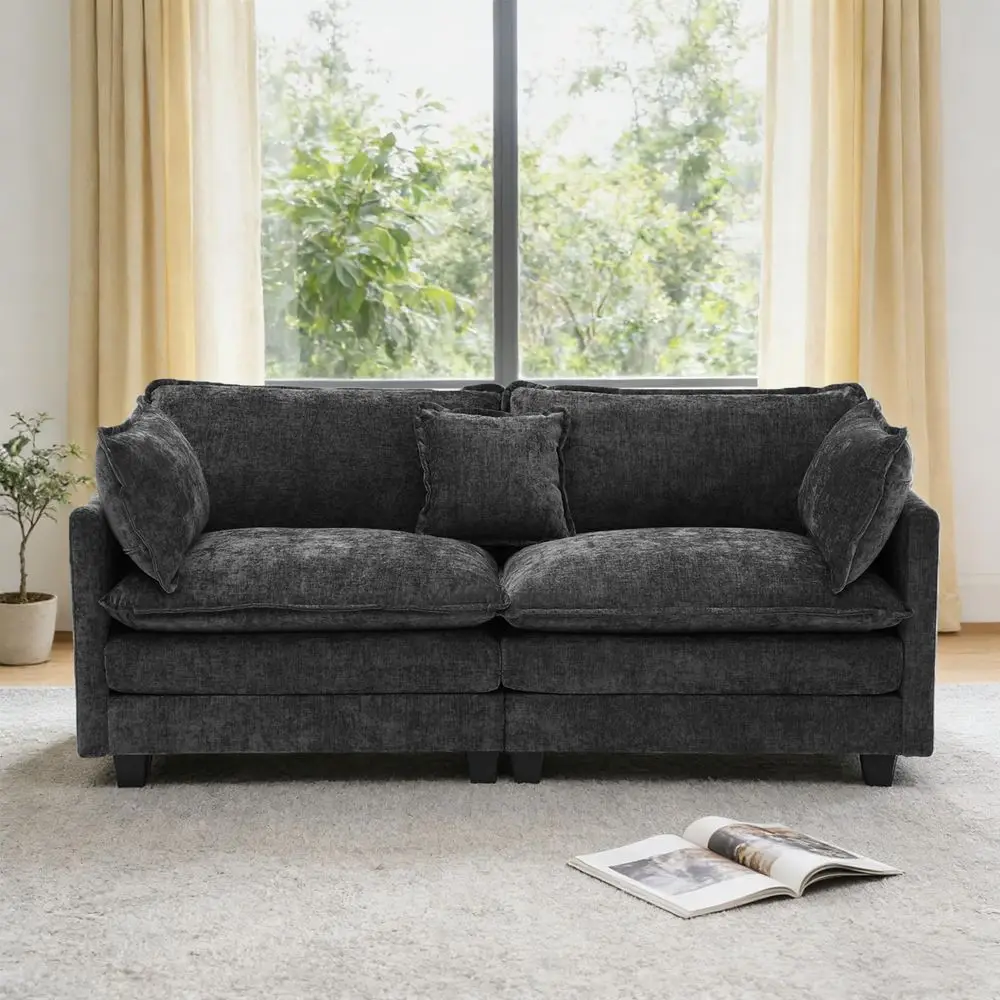 78 Modular Sectional Loveseat Sofa, 2Seater Chenille Couch with Spring amp Double Foam Cushion System, Removable Covers, Easy t
78 Modular Sectional Loveseat Sofa, 2Seater Chenille Couch with Spring amp Double Foam Cushion System, Removable Covers, Easy t