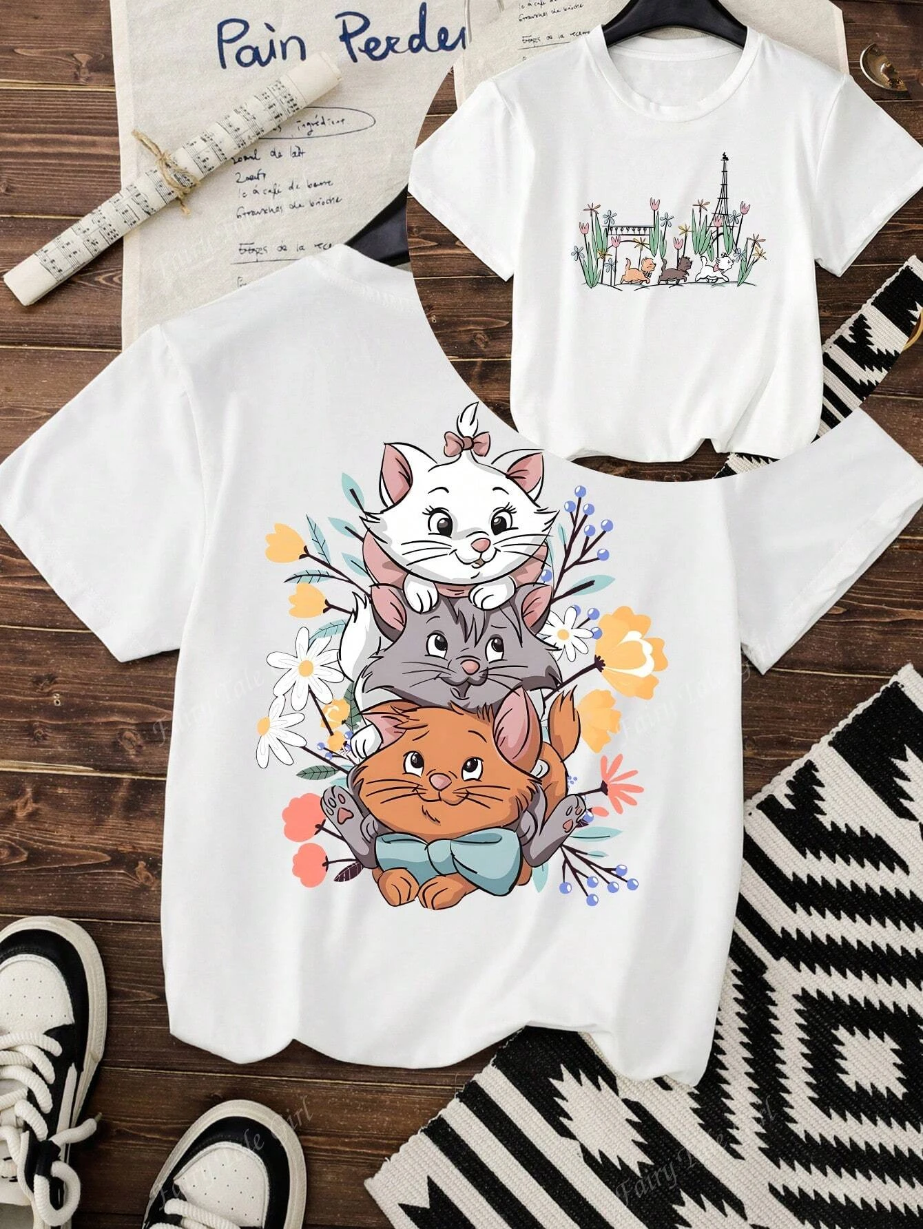 Disney Women's Summer Cat Animal Flower Cartoon Pattern Print Casual Daily Style Short Sleeve T-Shirt Summer White Cute Tops
Disney Women's Summer Cat Animal Flower Cartoon Pattern Print Casual Daily Style Short Sleeve T-Shirt Summer White Cute Tops