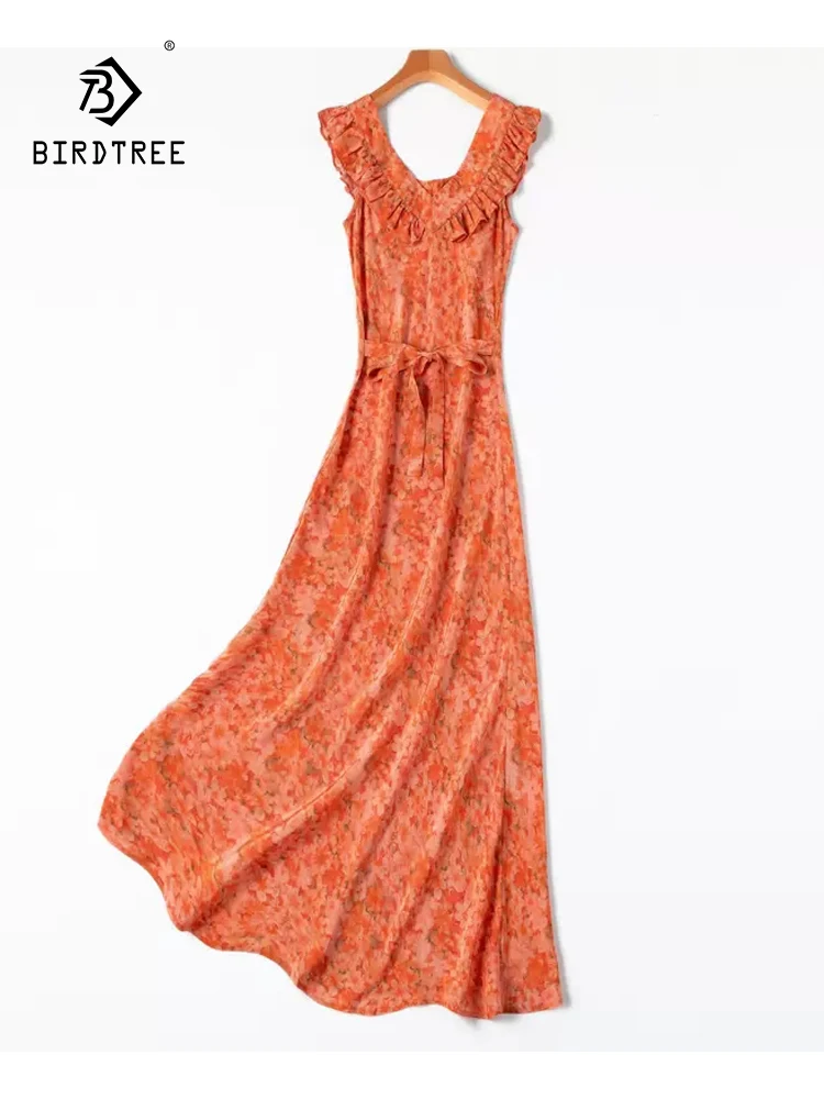 BirdTree, 100%Real Silk Elegant Dresses, Women Sleeveless V Neck Printed, Beach Vacation Sweet Party Dress, 2024 Summer D46475QC
BirdTree, 100%Real Silk Elegant Dresses, Women Sleeveless V Neck Printed, Beach Vacation Sweet Party Dress, 2024 Summer D46475QC