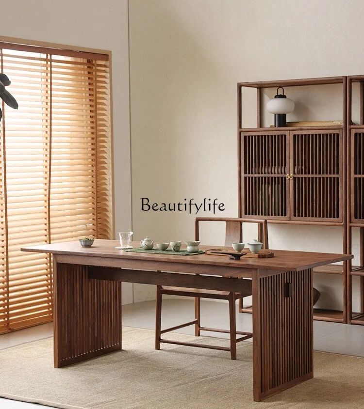 FG10*North American black walnut new Chinese tea table solid wood office large board table
FG10*North American black walnut new Chinese tea table solid wood office large board table