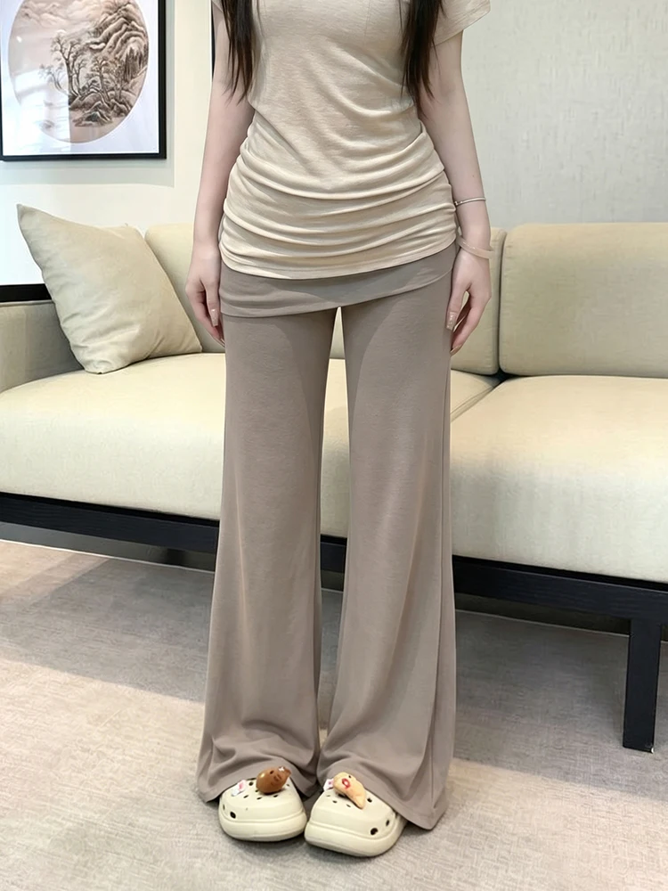 High Waist Casual Pants Women's Summer Versatile Slimming Micro Flared Long Trousers Casual Style Loose Fit Elastic Waist
High Waist Casual Pants Women's Summer Versatile Slimming Micro Flared Long Trousers Casual Style Loose Fit Elastic Waist