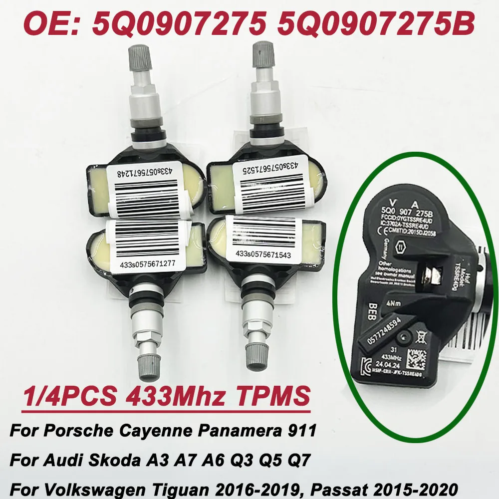 1/4 шт. TPMS для Audi Skoda A3 A7 A6 Porsche 718 911 Cayenne VW Tiguan Passat Beetle 5Q0907275B 5Q0907275 датчик давления в шинах
1/4 шт. TPMS для Audi Skoda A3 A7 A6 Porsche 718 911 Cayenne VW Tiguan Passat Beetle 5Q0907275B 5Q0907275 датчик давления в шинах