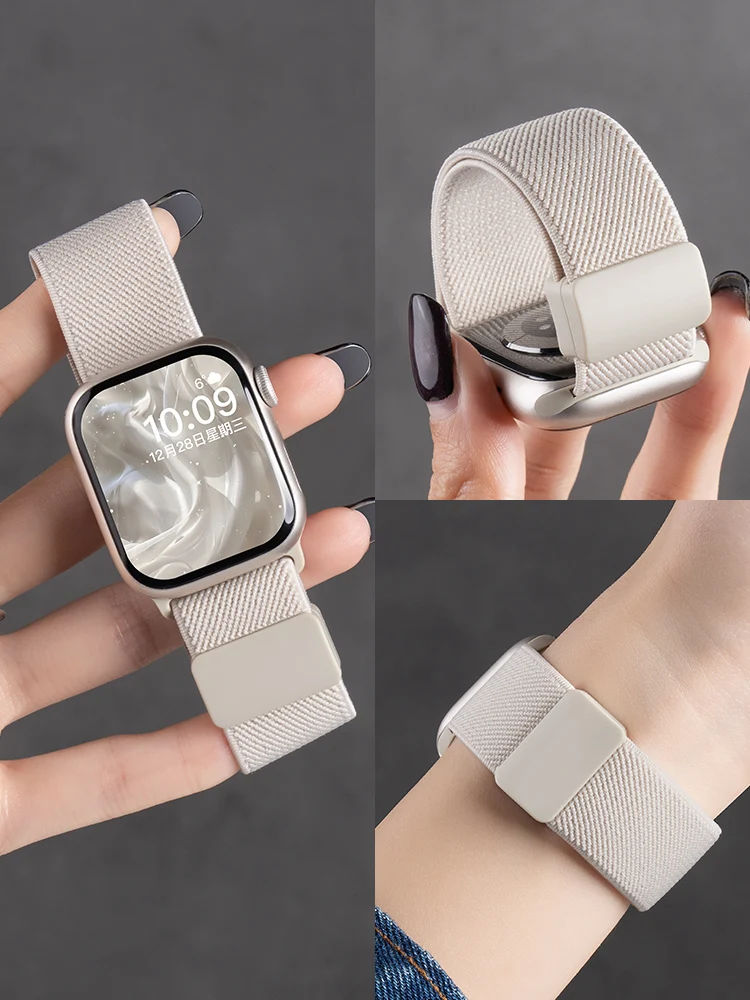 Magnetic Loop watch strap For Apple Watch ultra 2 band 49mm 44mm 40 41 45 38mm 46/42mm Nylon bracelet iwatch Series 10 9876543SE
Magnetic Loop watch strap For Apple Watch ultra 2 band 49mm 44mm 40 41 45 38mm 46/42mm Nylon bracelet iwatch Series 10 9876543SE
