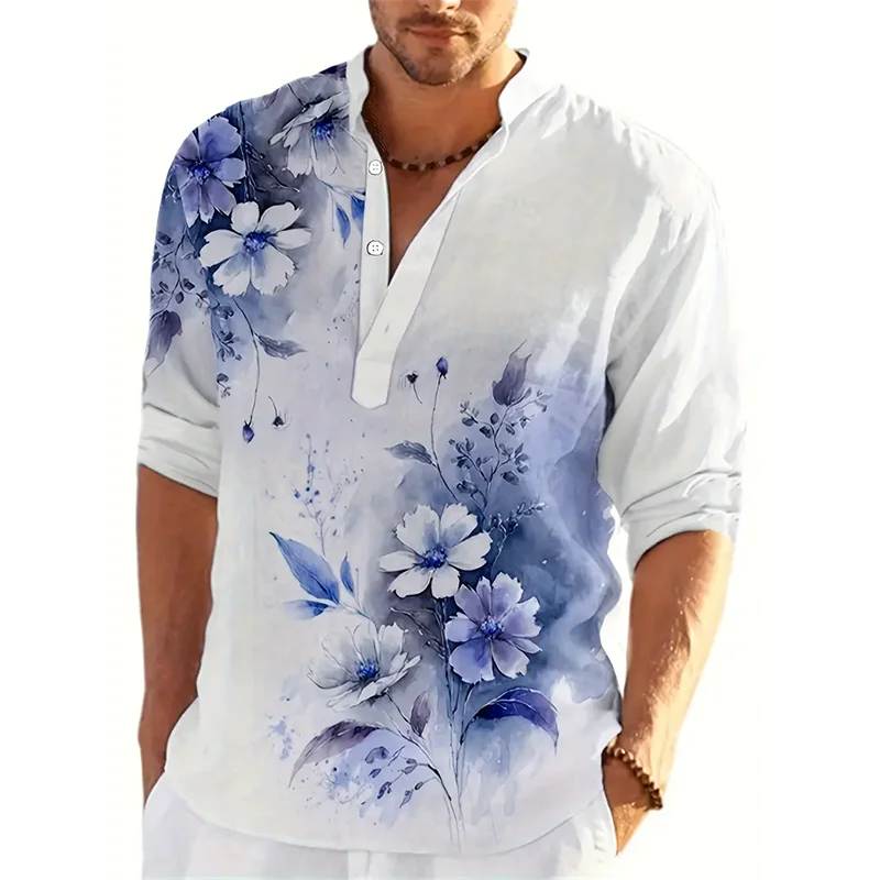Floral Flower 3D Print Henley Shirts Men's Fashion Streetwear Oversized Stand Collar Long Sleeve Shirt Tops Blouse Man Clothing
Floral Flower 3D Print Henley Shirts Men's Fashion Streetwear Oversized Stand Collar Long Sleeve Shirt Tops Blouse Man Clothing