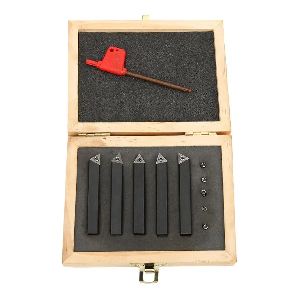 5Pcs Indexable Carbide Turning Tool Set 10mm Cutter for Boring for facing Chamfering Compatible with 1/2 5/16 3/8 1/4 Inch
5Pcs Indexable Carbide Turning Tool Set 10mm Cutter for Boring for facing Chamfering Compatible with 1/2 5/16 3/8 1/4 Inch