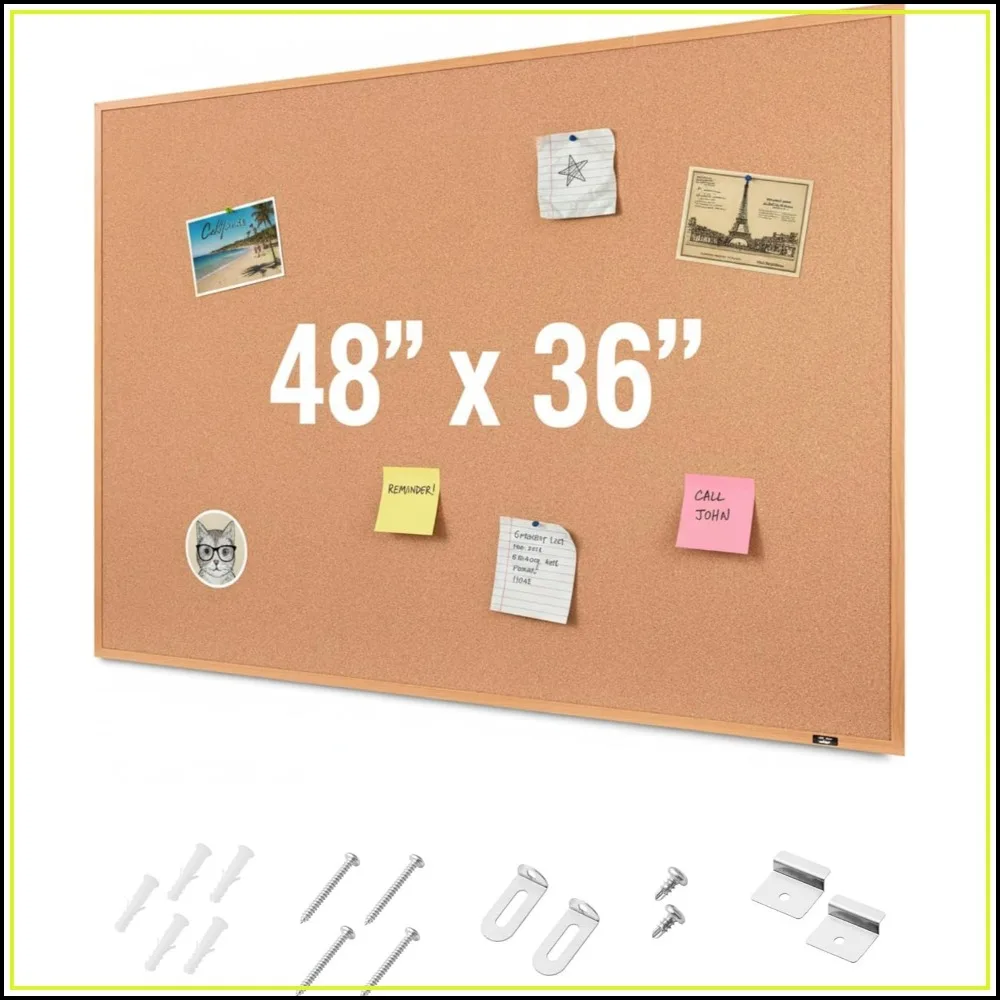 48 x 36 Inch Cork Notice Board, Framed Bulletin Board for Walls, Pin Boards for Office & Home Decor
48 x 36 Inch Cork Notice Board, Framed Bulletin Board for Walls, Pin Boards for Office & Home Decor