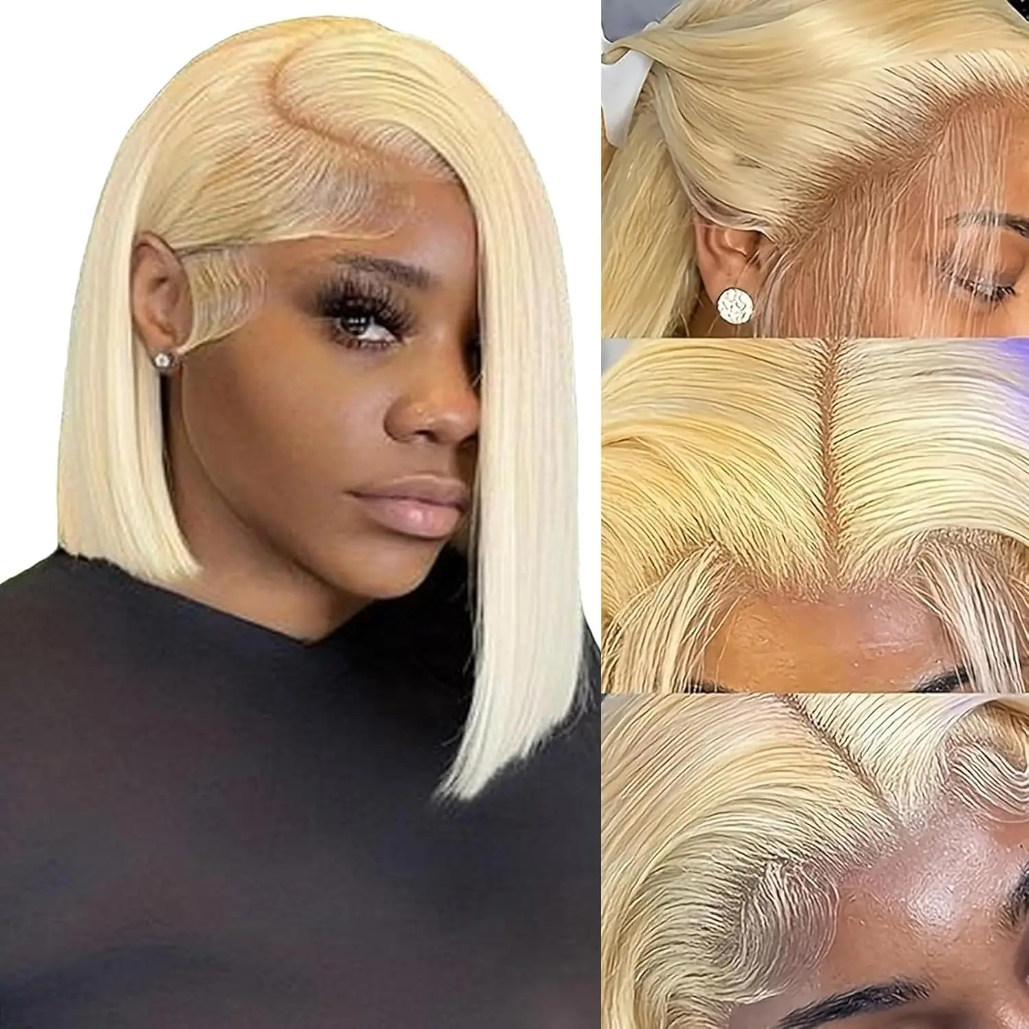 13x4 Blonde 613 Bob Wig Human Hair Straight Lace Front Wigs 180 Density Pre Plucked with Baby Hair Brazilian Remy Short Wigs
13x4 Blonde 613 Bob Wig Human Hair Straight Lace Front Wigs 180 Density Pre Plucked with Baby Hair Brazilian Remy Short Wigs