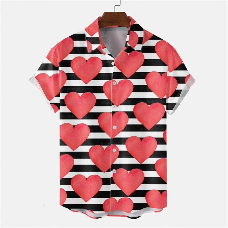 Valentine's Day 3d Print Shirt Men Women Love Flowers Summer Short Sleeve Tees Fashion Floral Button Lapel Blouse Street Tops
Valentine's Day 3d Print Shirt Men Women Love Flowers Summer Short Sleeve Tees Fashion Floral Button Lapel Blouse Street Tops