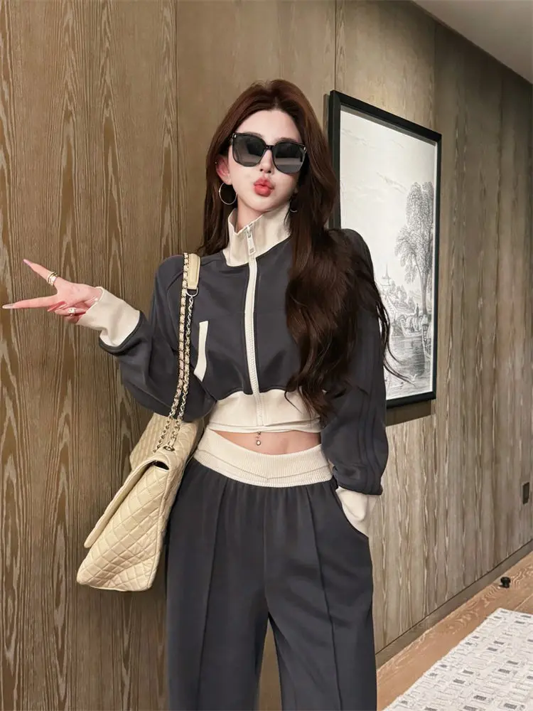 Korean Sle Simple Faionable Women's Set Spring New Gentle Age Reduction Top Ele Pants High Waist Long Sve Zipper
Korean Sle Simple Faionable Women's Set Spring New Gentle Age Reduction Top Ele Pants High Waist Long Sve Zipper