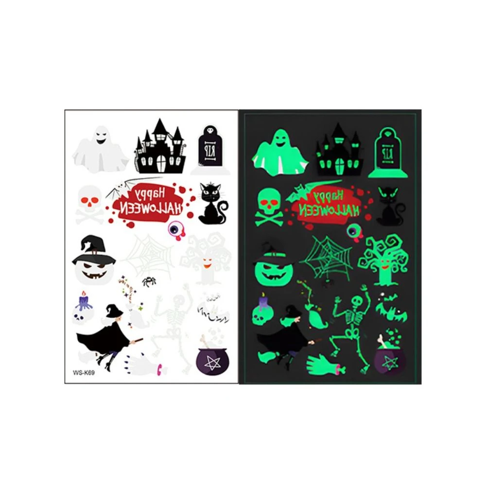 Cartoon Luminous Tattoo Stickers Glow in The Dark Decorations Halloween Fake Tatoo Disposable Waterproof Children Toys for Kids
Cartoon Luminous Tattoo Stickers Glow in The Dark Decorations Halloween Fake Tatoo Disposable Waterproof Children Toys for Kids