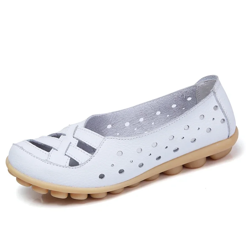 Women's Flat Shoes Light Casual Non-slip Breathable 100% Cowhide Single Shoes Hollow Fashion Mother Casual Shoes Summer
Women's Flat Shoes Light Casual Non-slip Breathable 100% Cowhide Single Shoes Hollow Fashion Mother Casual Shoes Summer