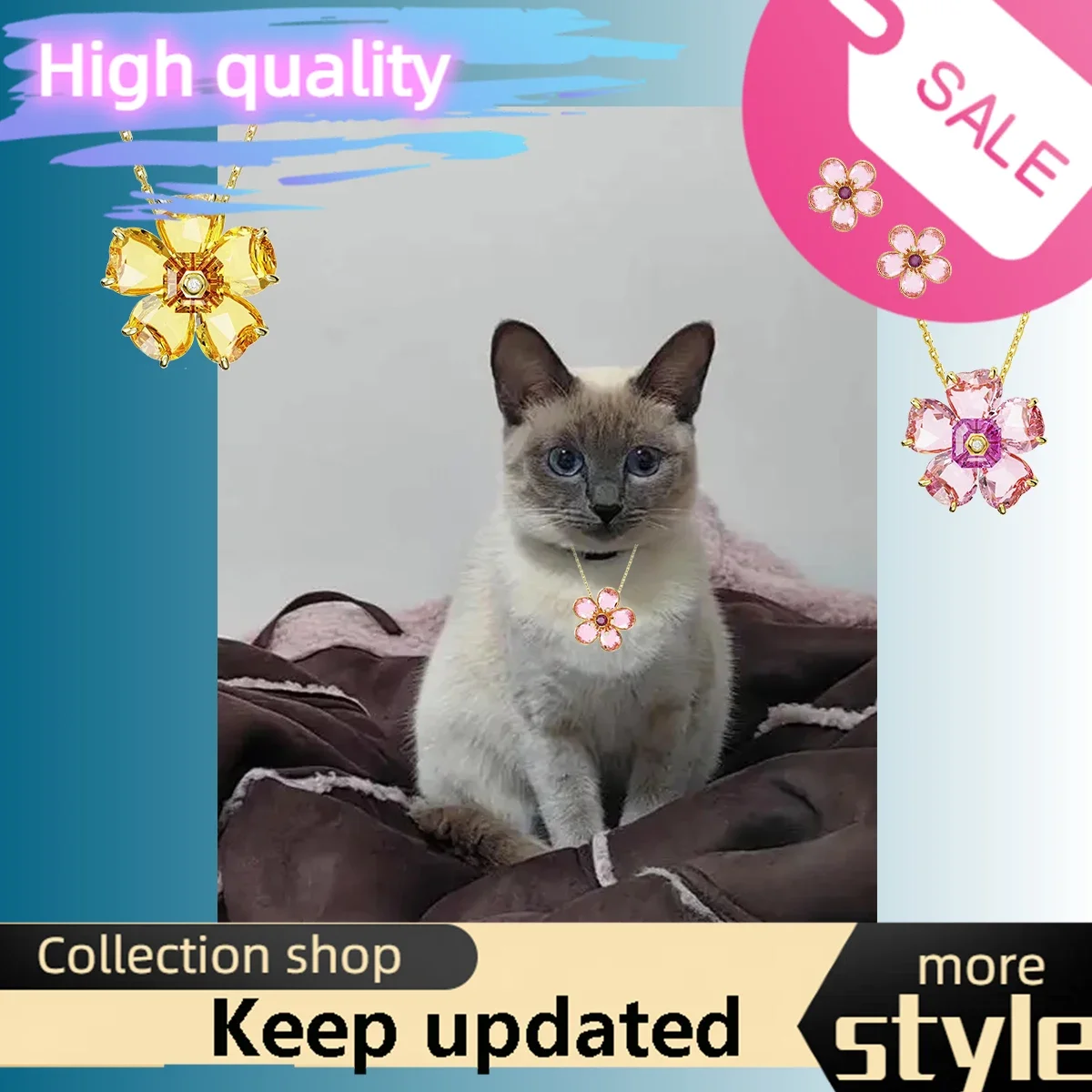 Cat Accessories 2025 Hot Austrian Crystal Jewelry Flowery Pink candy necklace earrings Elegant senior ladies gift
Cat Accessories 2025 Hot Austrian Crystal Jewelry Flowery Pink candy necklace earrings Elegant senior ladies gift