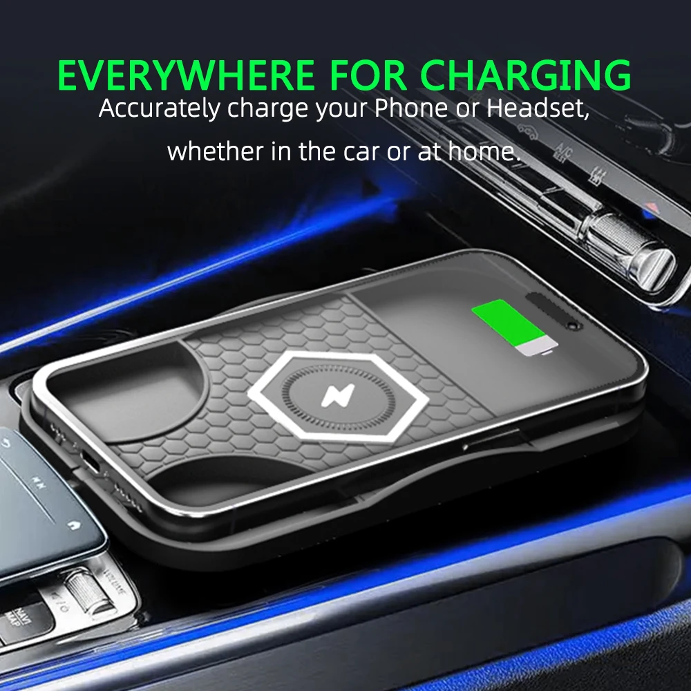 Wireless Charging Pad Anti-Slip Rubber Mat for Car Storage Box Quick Charge Compatible with Phones Supporting Wireless Charging
Wireless Charging Pad Anti-Slip Rubber Mat for Car Storage Box Quick Charge Compatible with Phones Supporting Wireless Charging
