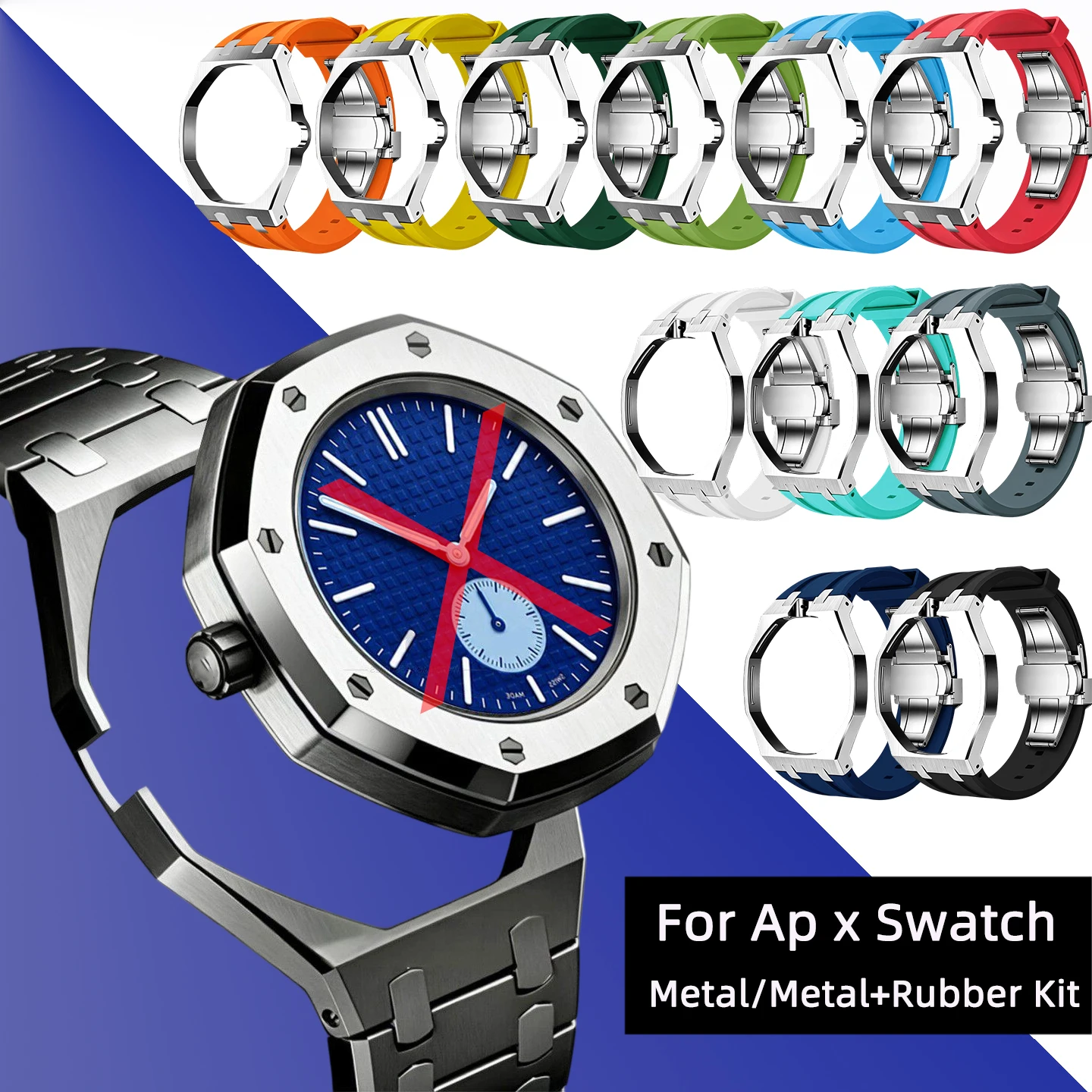 All-in-One 304L Case Soft Silicone Watch Strap For Swatch AP Royal POP Pocket to Wrist Conversion kit Adapter Mod Accessories
All-in-One 304L Case Soft Silicone Watch Strap For Swatch AP Royal POP Pocket to Wrist Conversion kit Adapter Mod Accessories